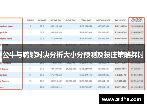 公牛与鹈鹕对决分析大小分预测及投注策略探讨